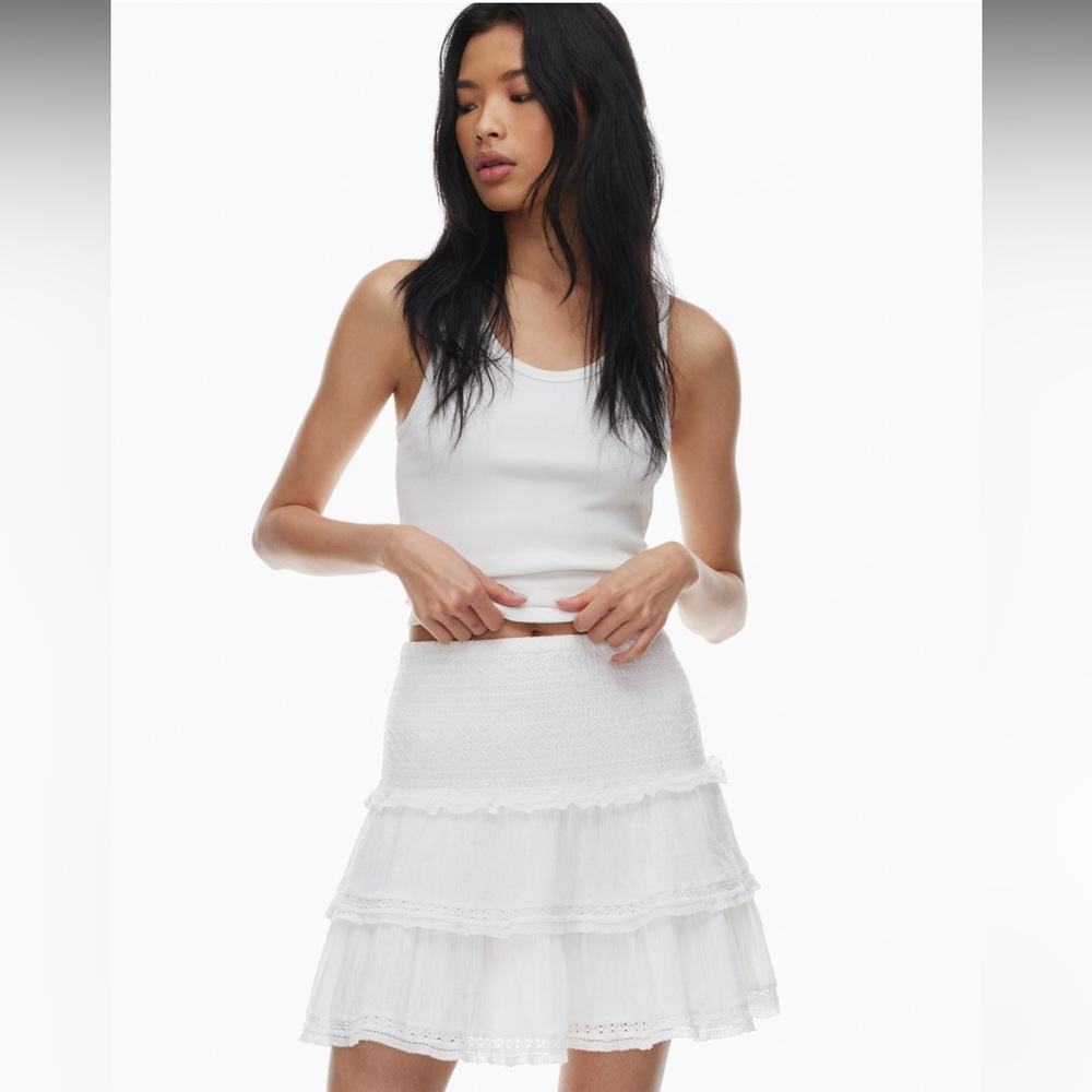 Sunday best Paloma skirt - white tiered 100% cotton mini skirt - worn once